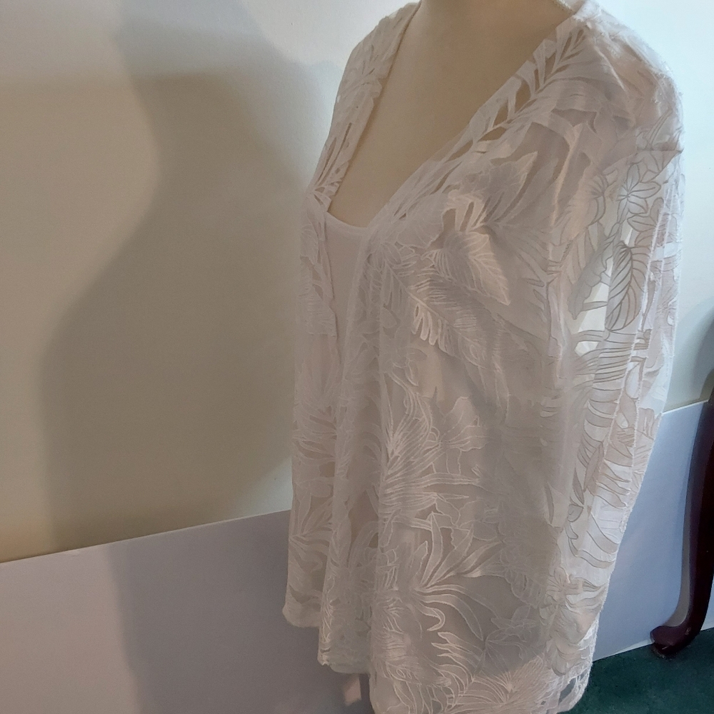 Notations Woman 2 piece tank top Overlay. Chic laced design - Picture 6 of 8